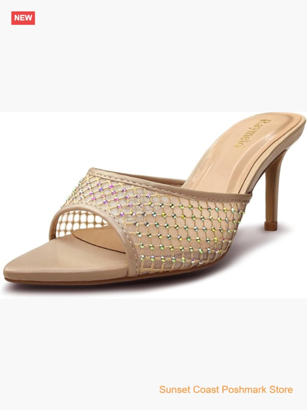 Dressy Heeled Sandals Slip-On Open Toe Mules for Party Wedding Evening